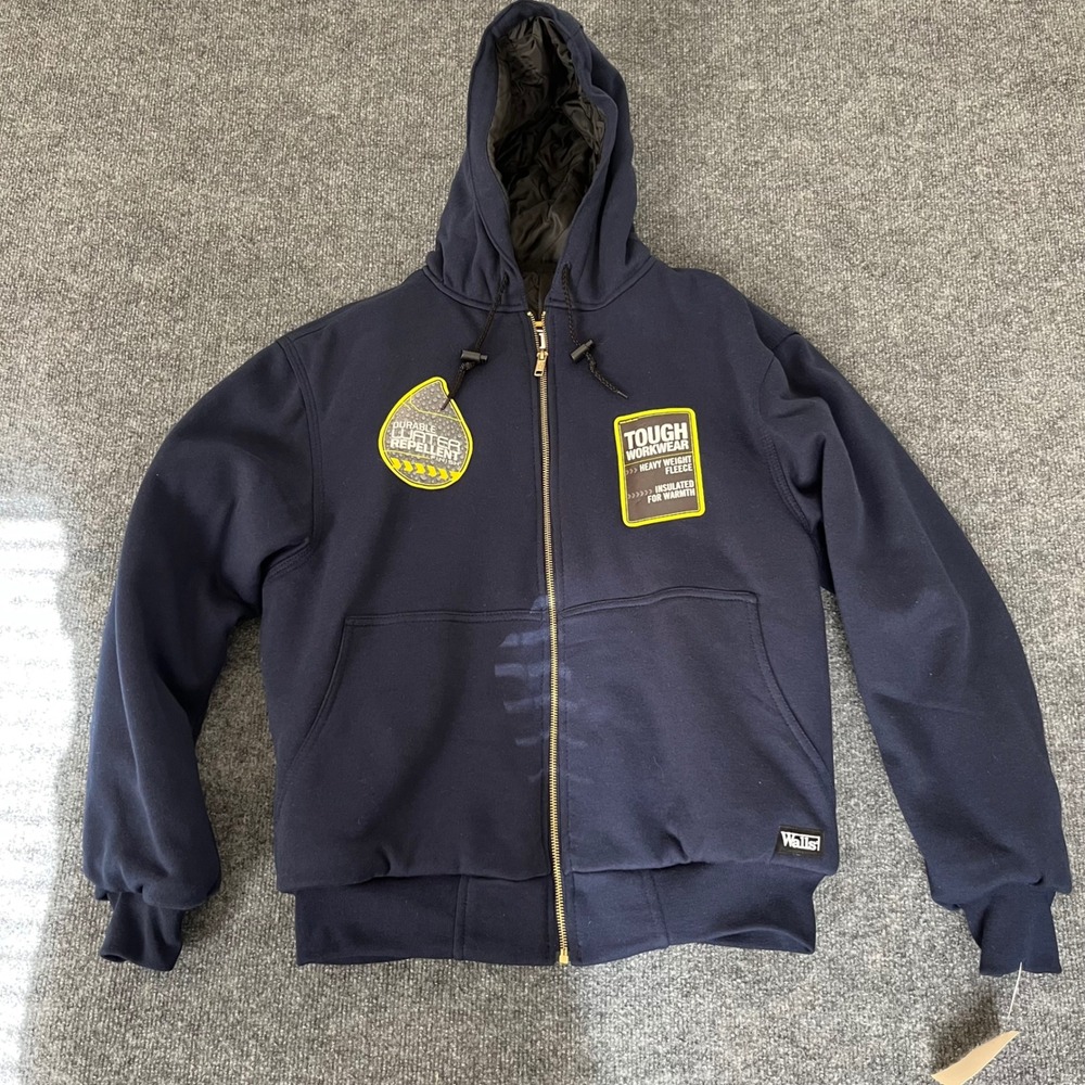 Walls Workwear Navy Blue Heavy Weight Fleece Insulated Hoodie W35980N NEW